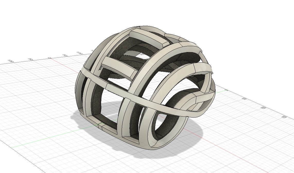 Fusion 360 model, front three-quarter view