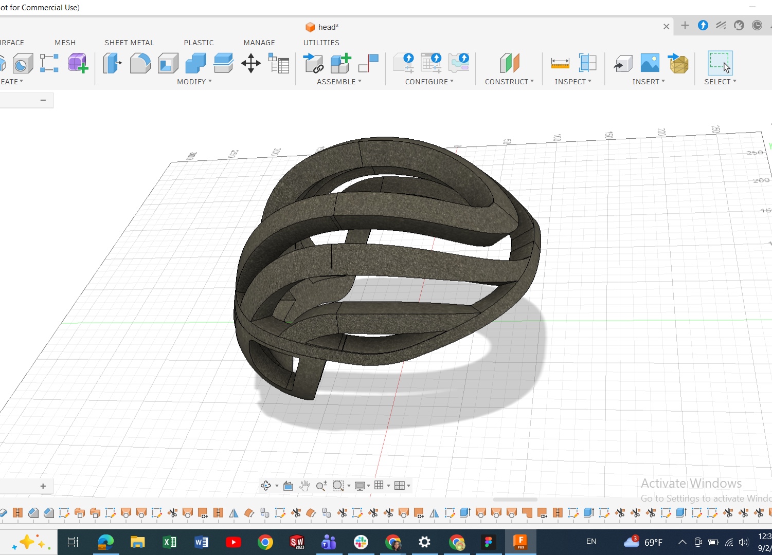 Fusion 360 model, foam layer